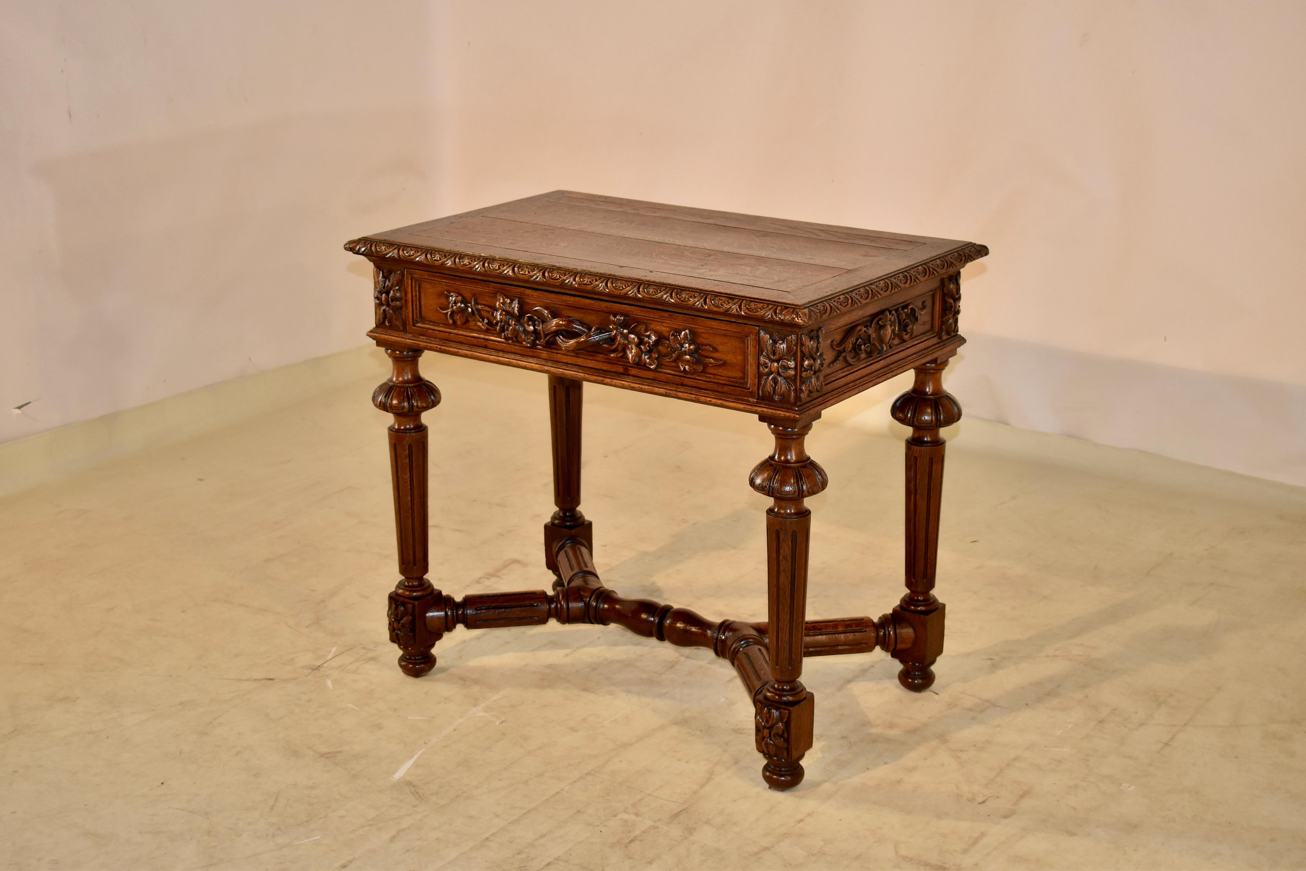 19th Century Carved French Side Table In Good Condition For Sale In High Point, NC