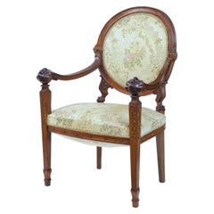 19th Century Carved French Walnut Armchair