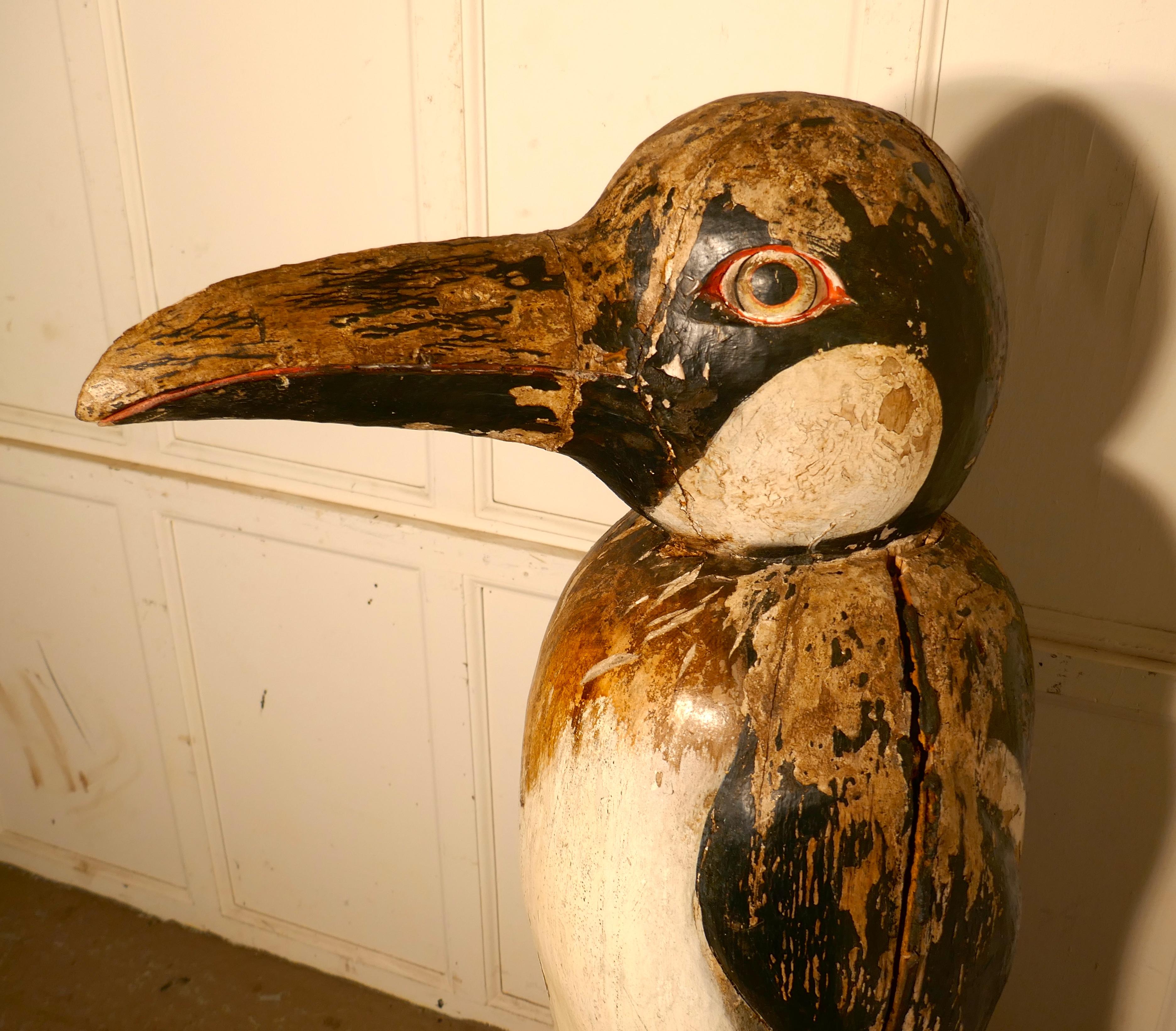 19th Century Carved French Wooden Fairground Penguin 6