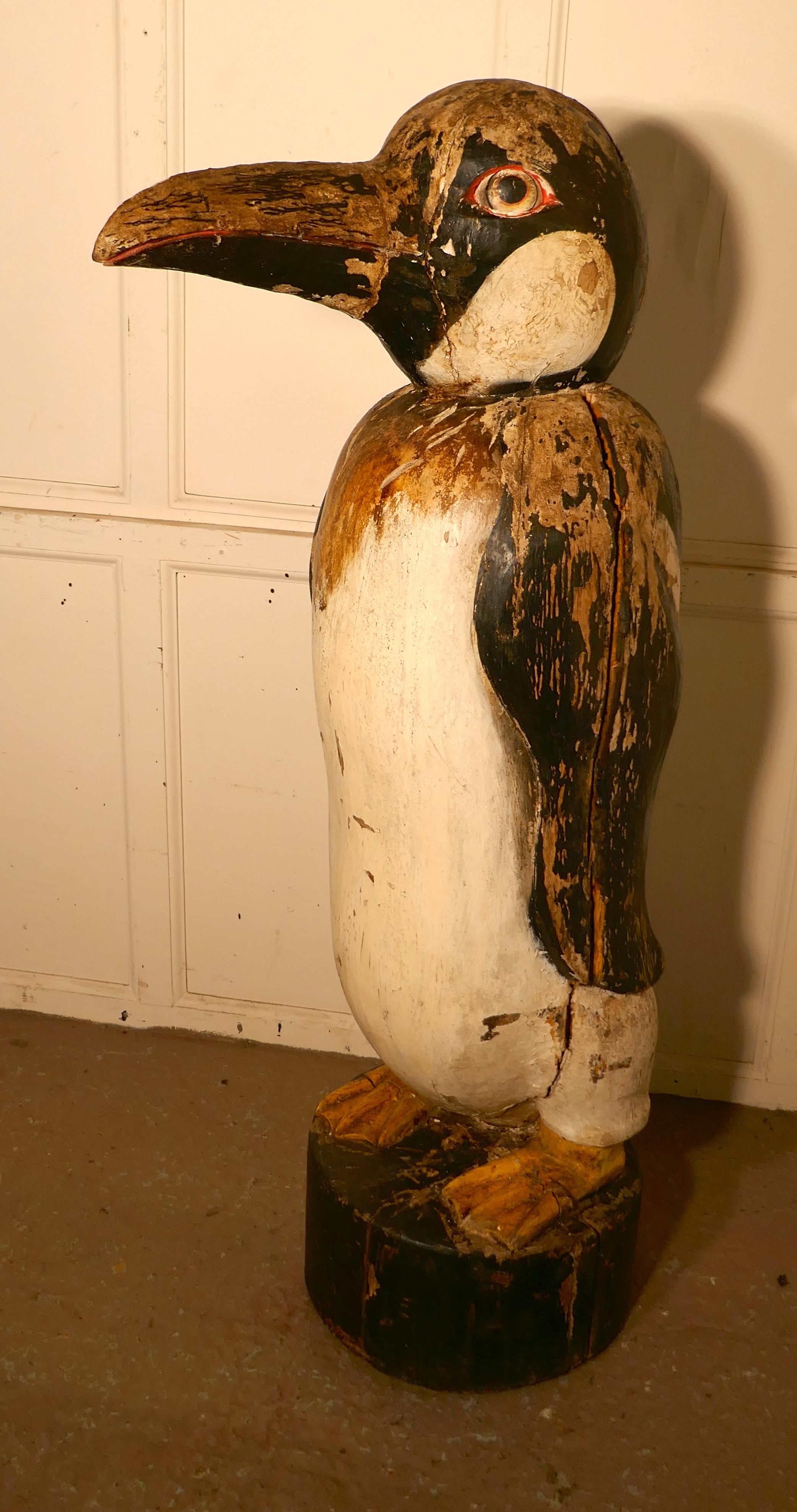 19th Century Carved French Wooden Fairground Penguin 7