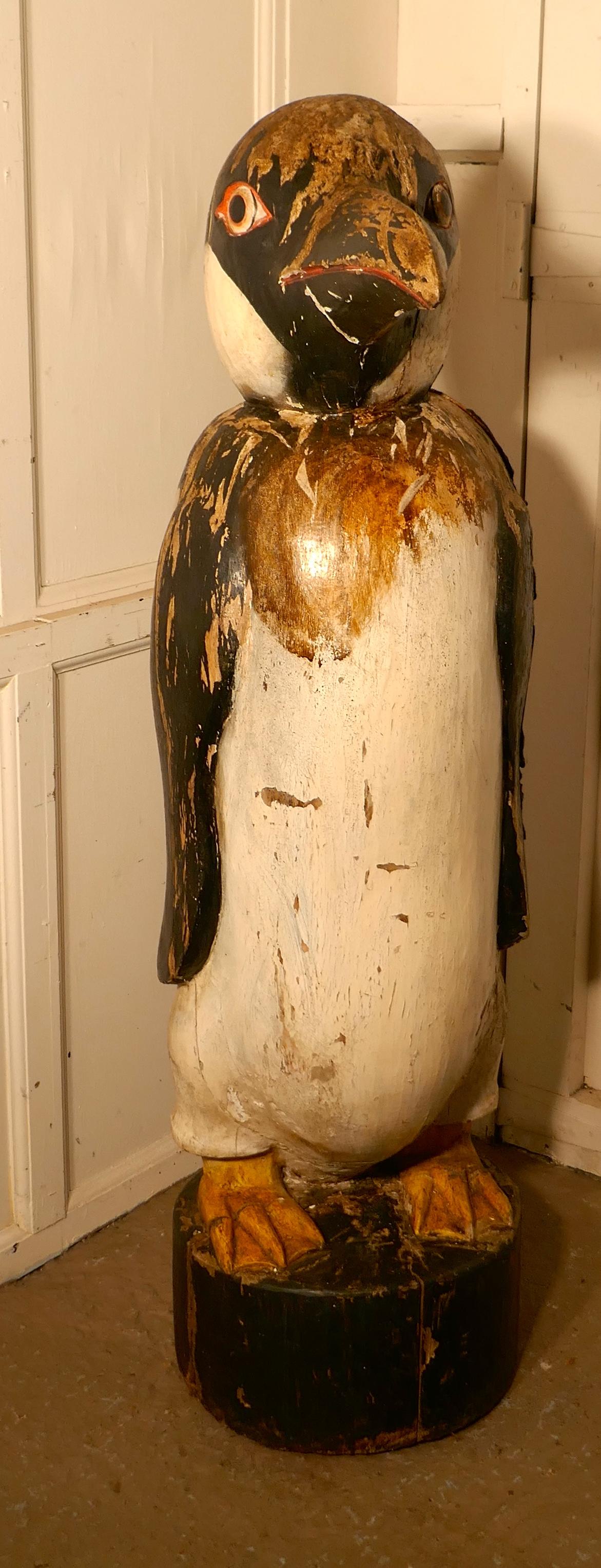 19th Century Carved French Wooden Fairground Penguin 8