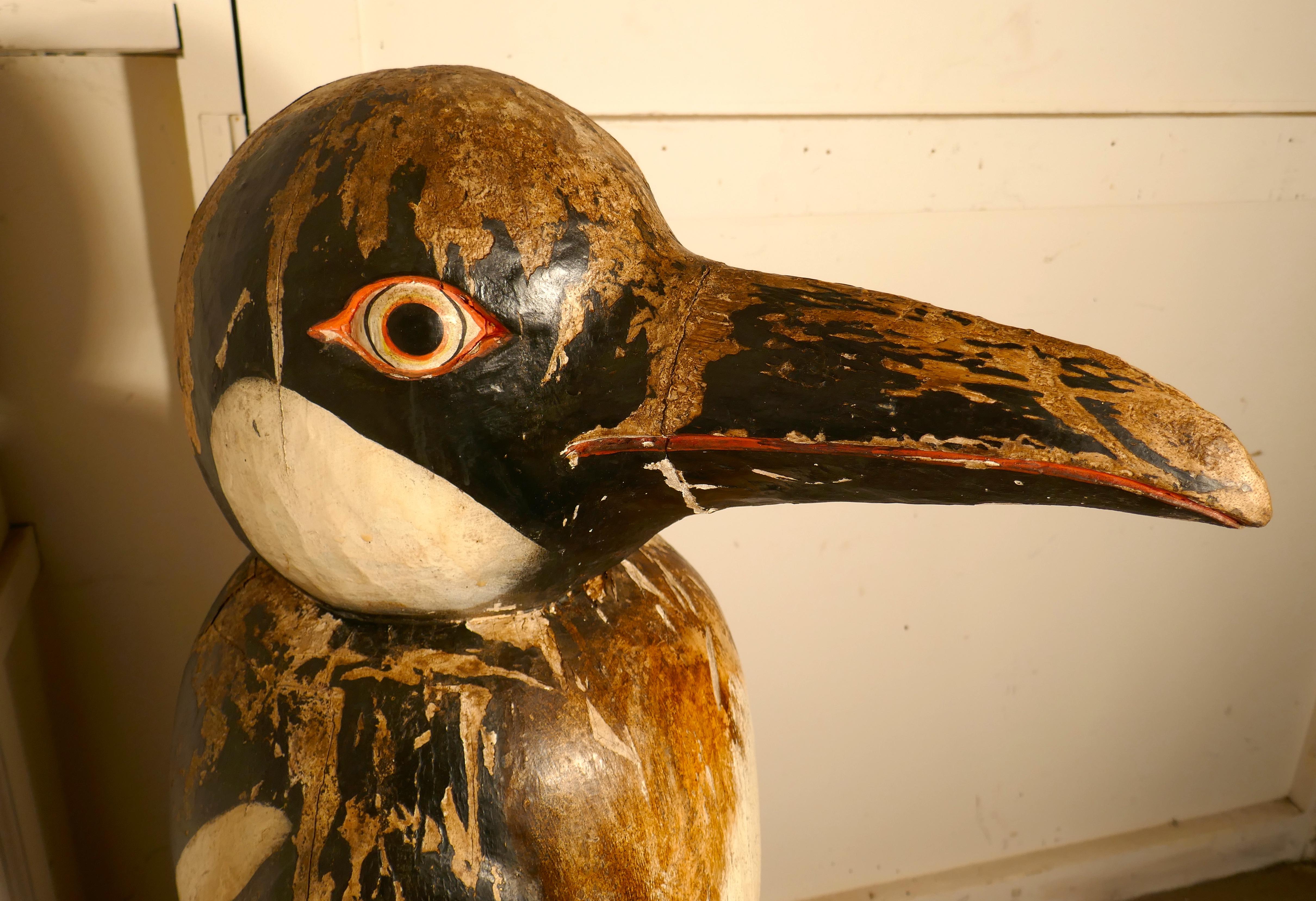 19th Century Carved French Wooden Fairground Penguin In Good Condition In Chillerton, Isle of Wight