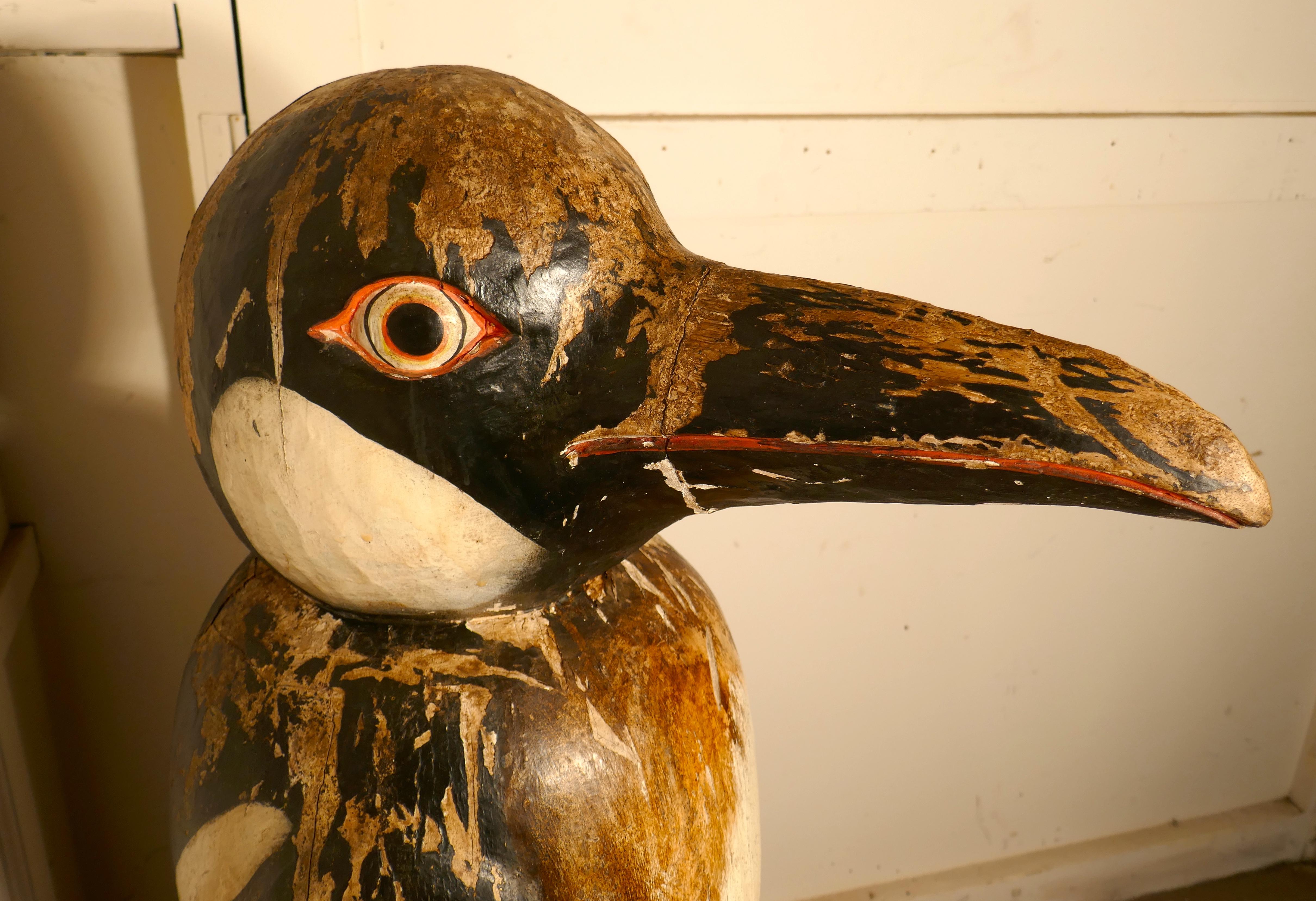 19th Century Carved French Wooden Fairground Penguin In Good Condition In Godshill, Isle of Wight