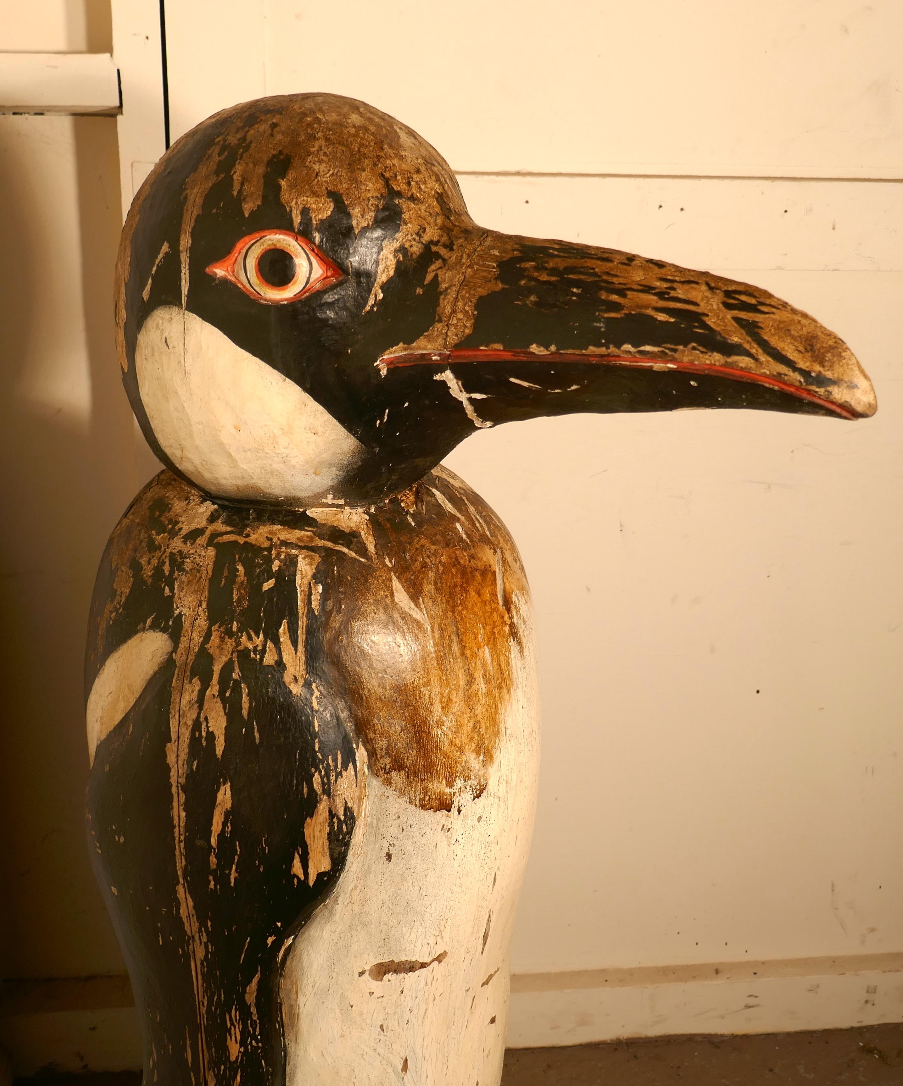 19th Century Carved French Wooden Fairground Penguin 5