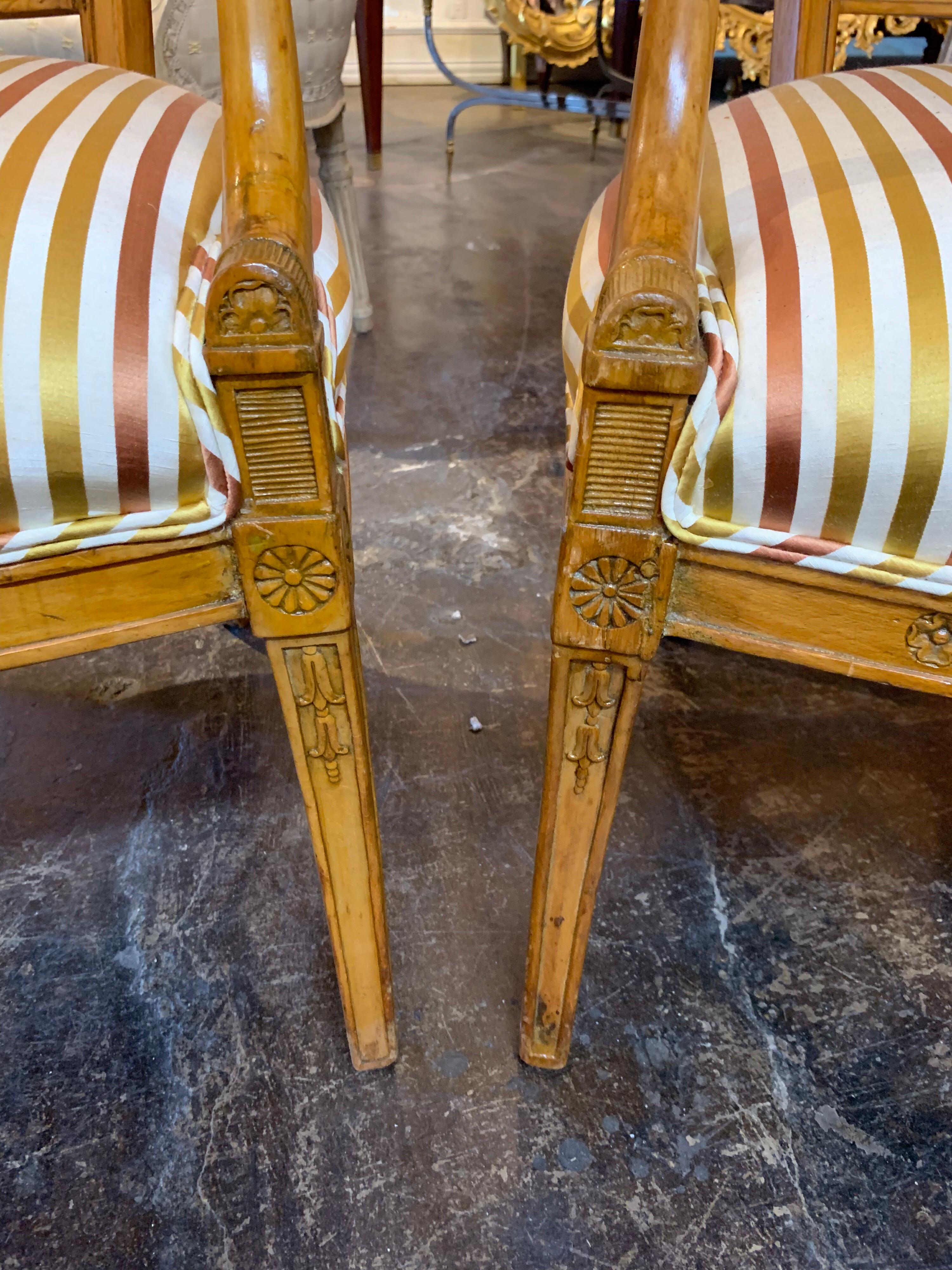 English 19th Century Carved Fruitwood Armchairs For Sale