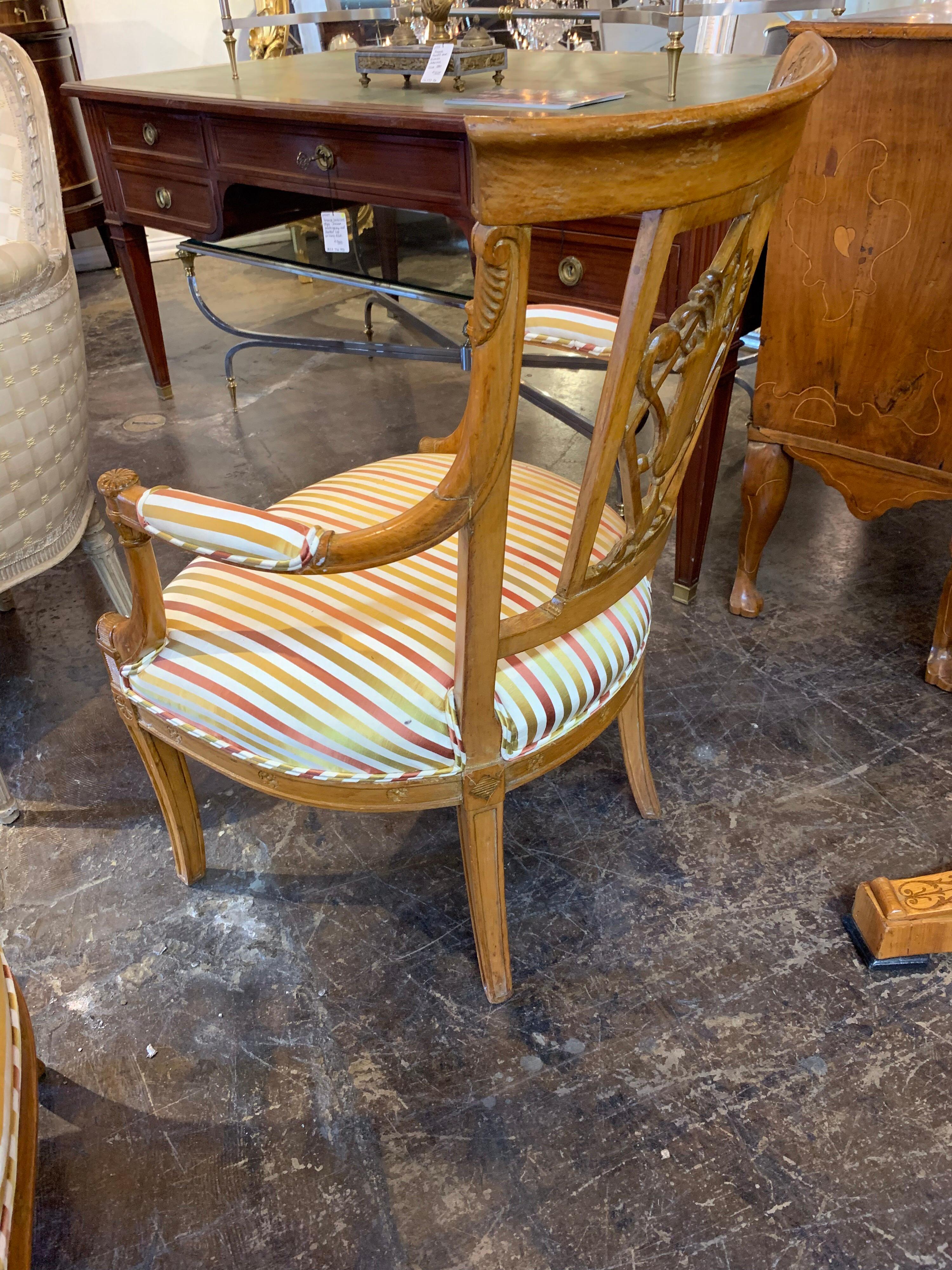 19th Century Carved Fruitwood Armchairs In Good Condition For Sale In Dallas, TX