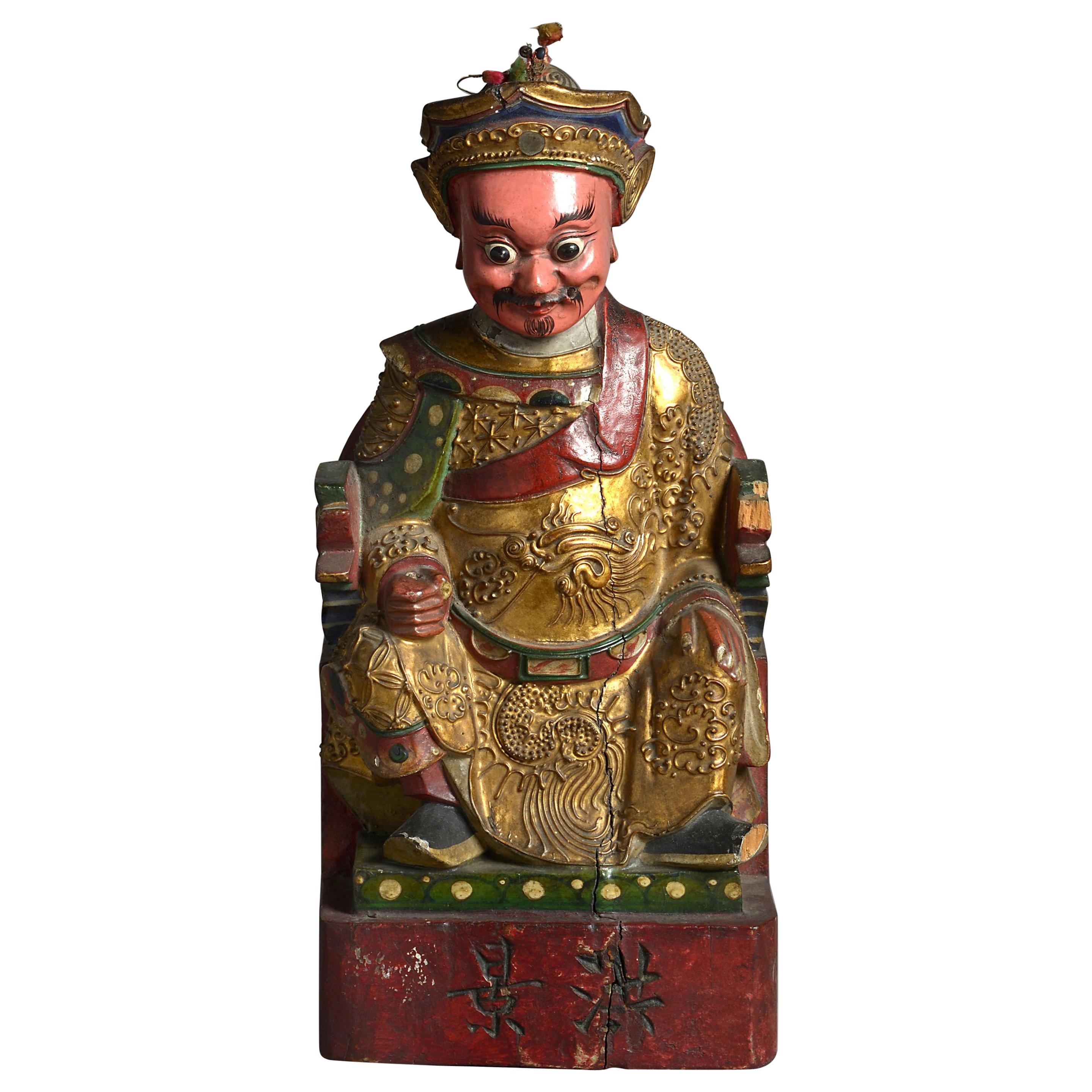 divinité sculptée et dorée du XIXe siècle