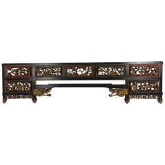 19th Century Carved Gilded Figural Lacquered Panel