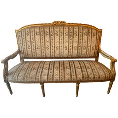 19th Century Carved and Gilded Settee