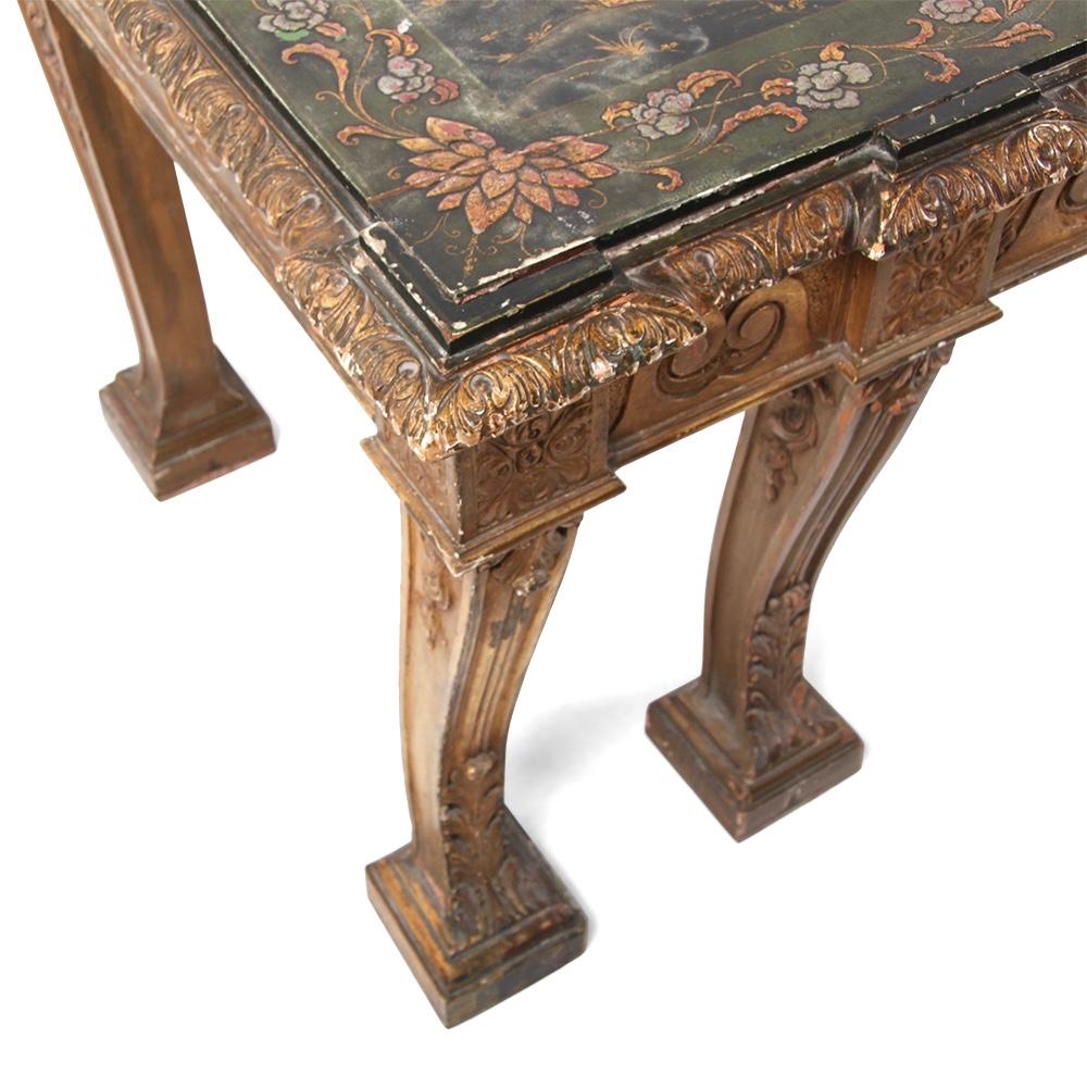 English 19th Century Carved Gilt and Chinoiserie Centre Table