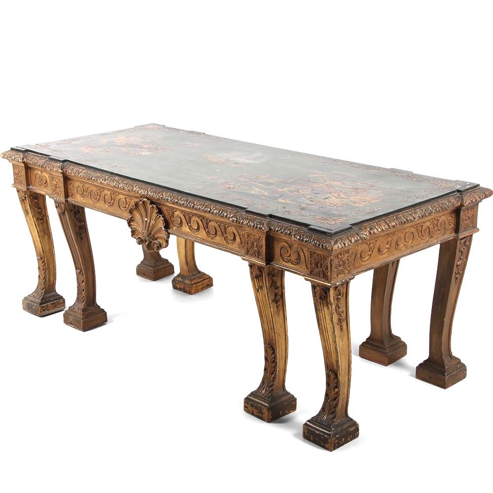 Giltwood 19th Century Carved Gilt and Chinoiserie Centre Table