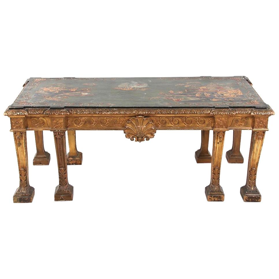 19th Century Carved Gilt and Chinoiserie Centre Table