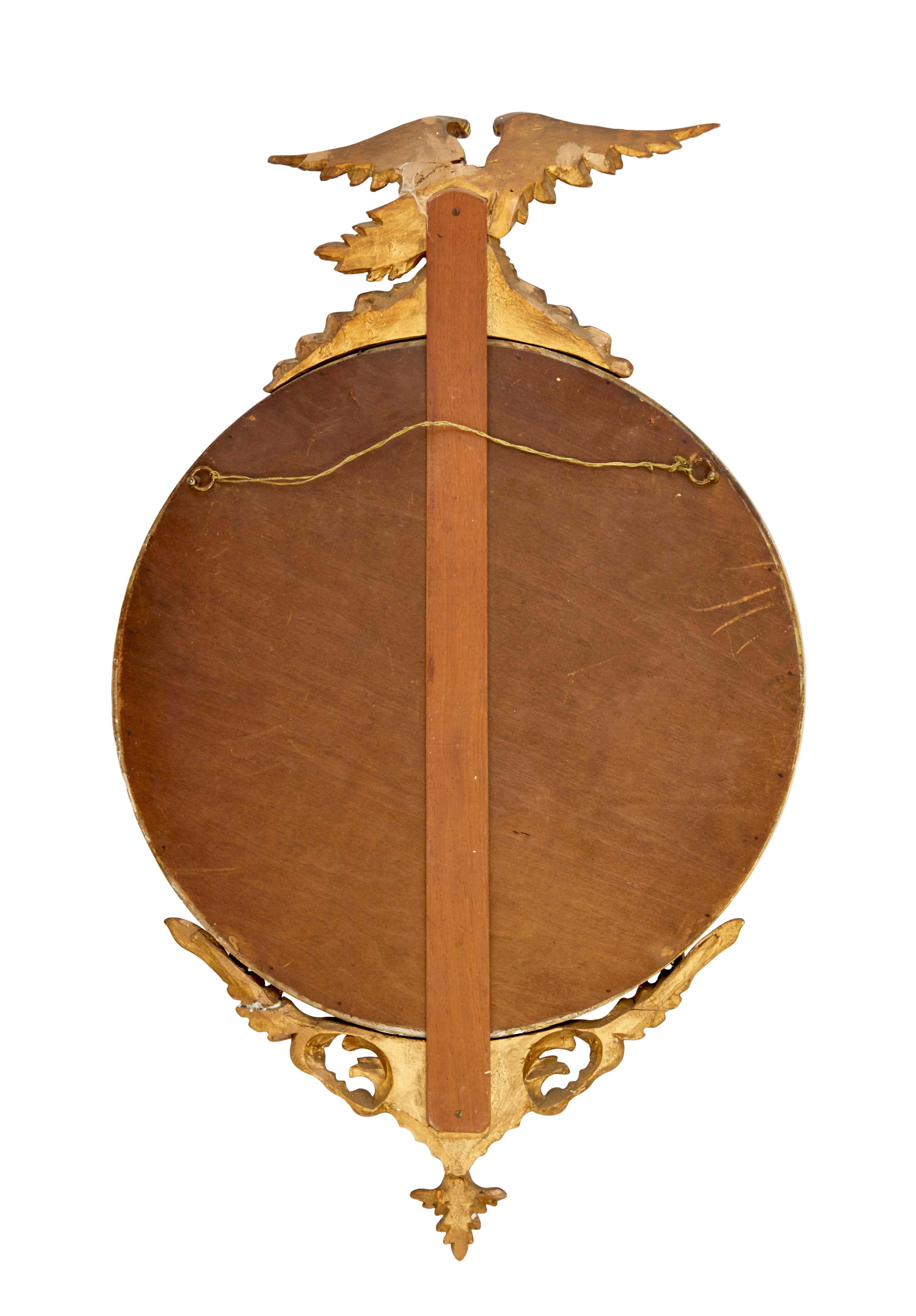 19th Century carved gilt convex mirror 2