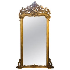 19th Century Carved Gilt Gold Pier, Console, Floor or over the Mantle Mirror