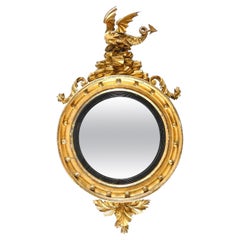 19th Century Carved Giltwood Convex Mirror