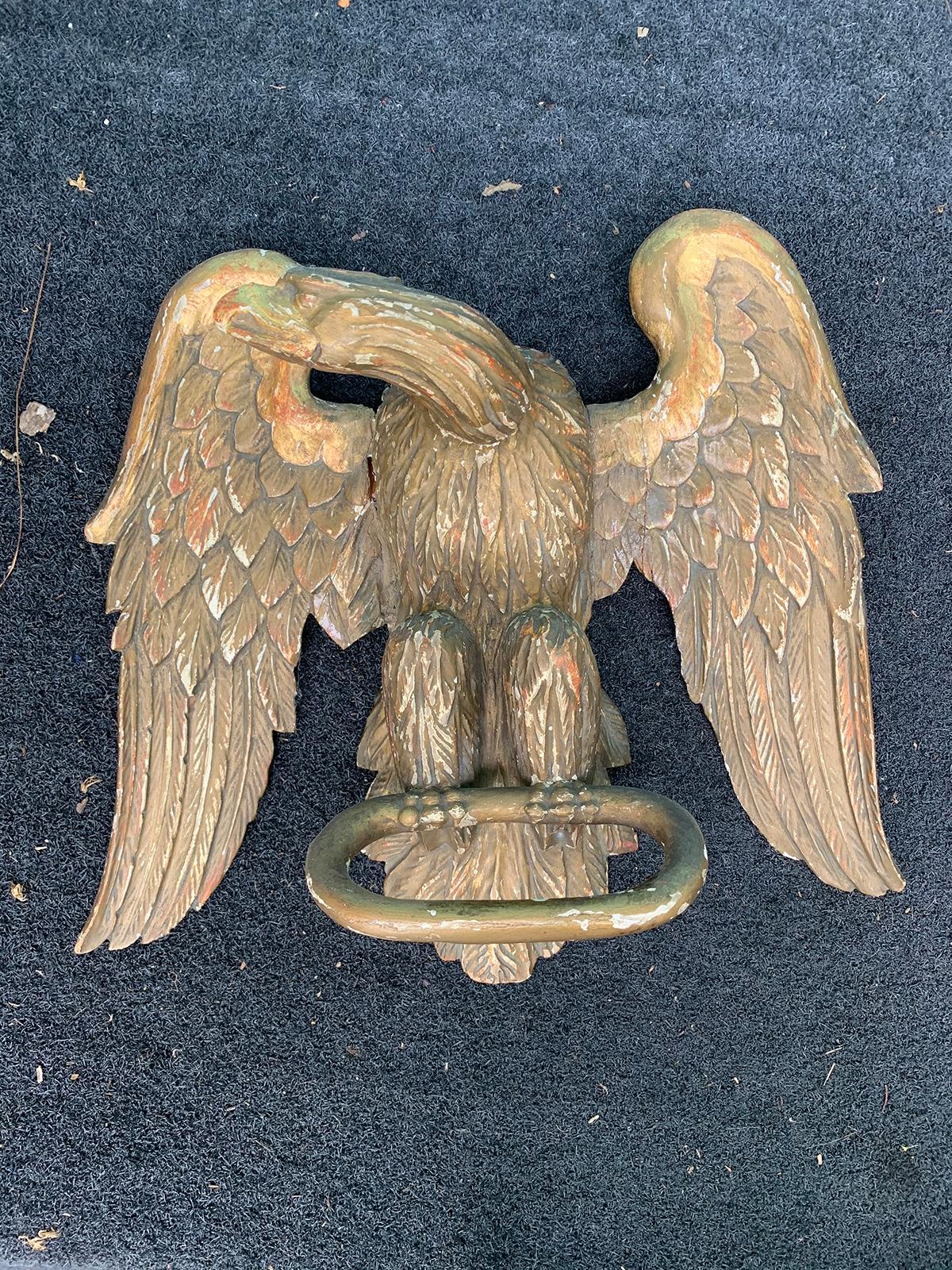 19th century carved giltwood eagle baldachin.