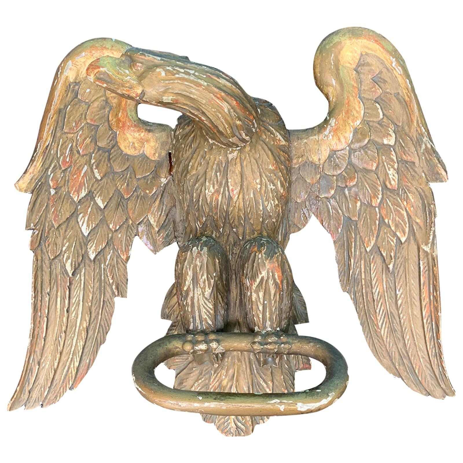 19th Century Carved Giltwood Eagle Baldachin