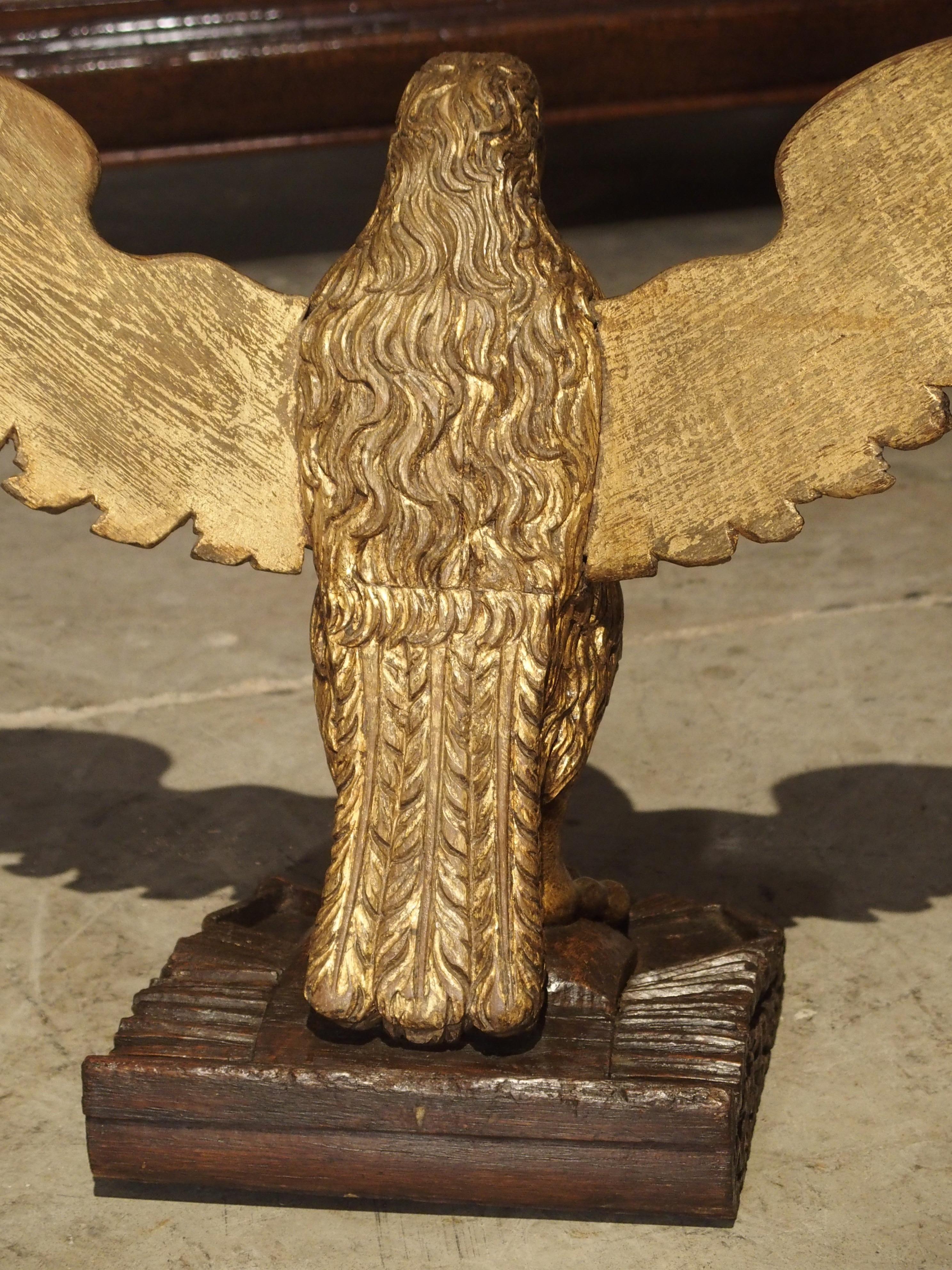 19th Century Carved Giltwood Eagle on Stand 3