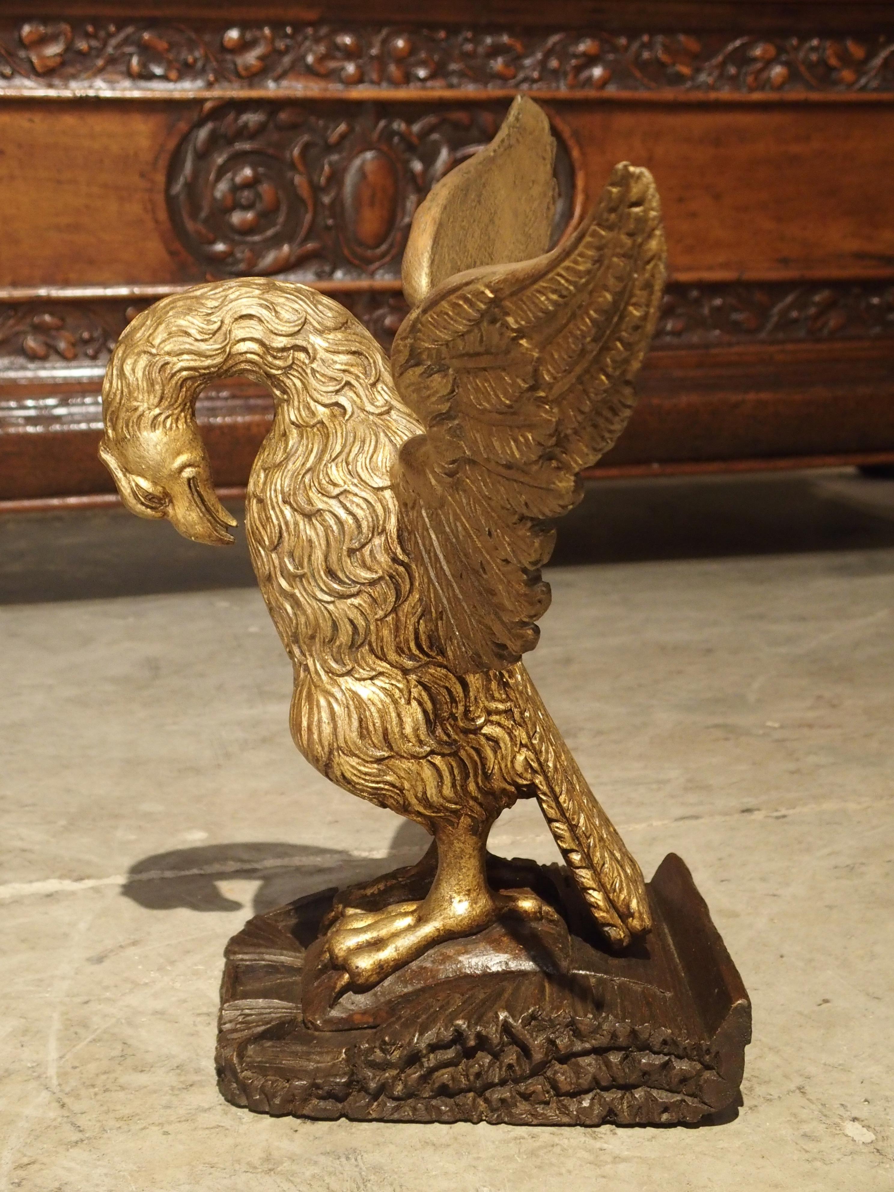 19th Century Carved Giltwood Eagle on Stand 4