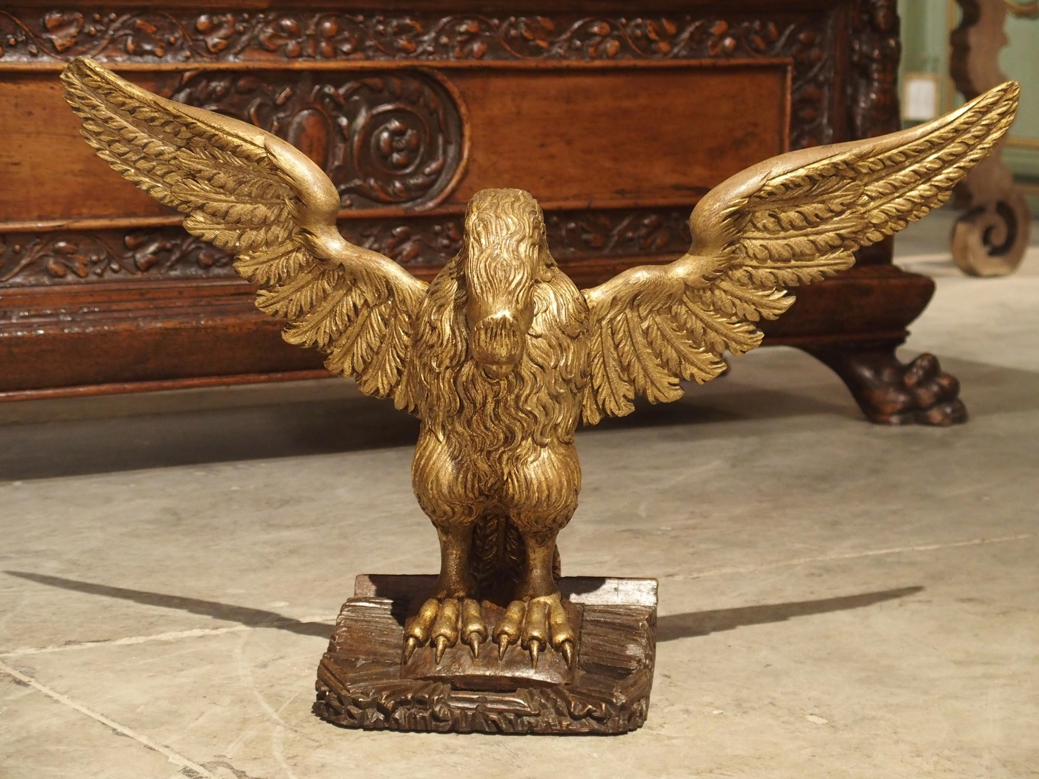 Empire 19th Century Carved Giltwood Eagle on Stand