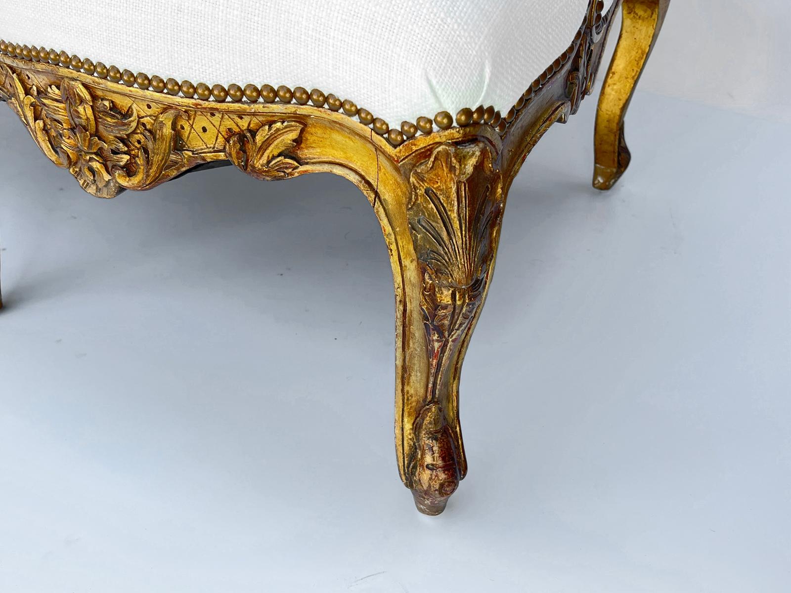 19. Jahrhundert geschnitzt Giltwood Italienisch Sofa Settee im Angebot 6