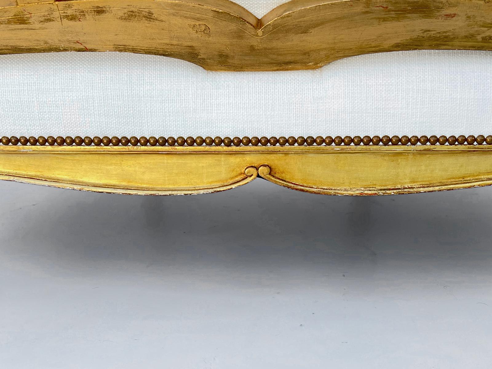 19. Jahrhundert geschnitzt Giltwood Italienisch Sofa Settee im Angebot 7