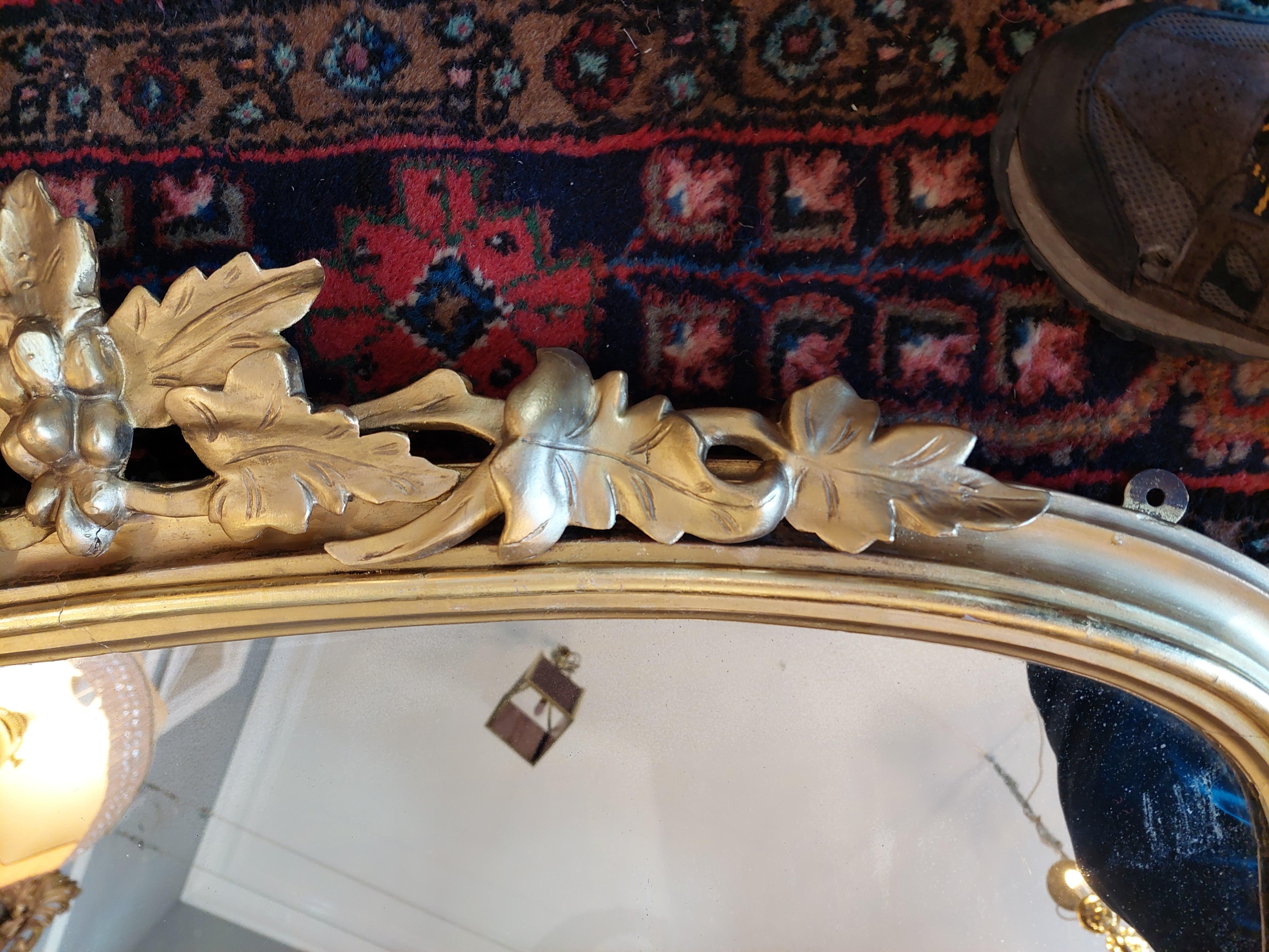 English 19th Century Carved Giltwood Overmantle Mirror