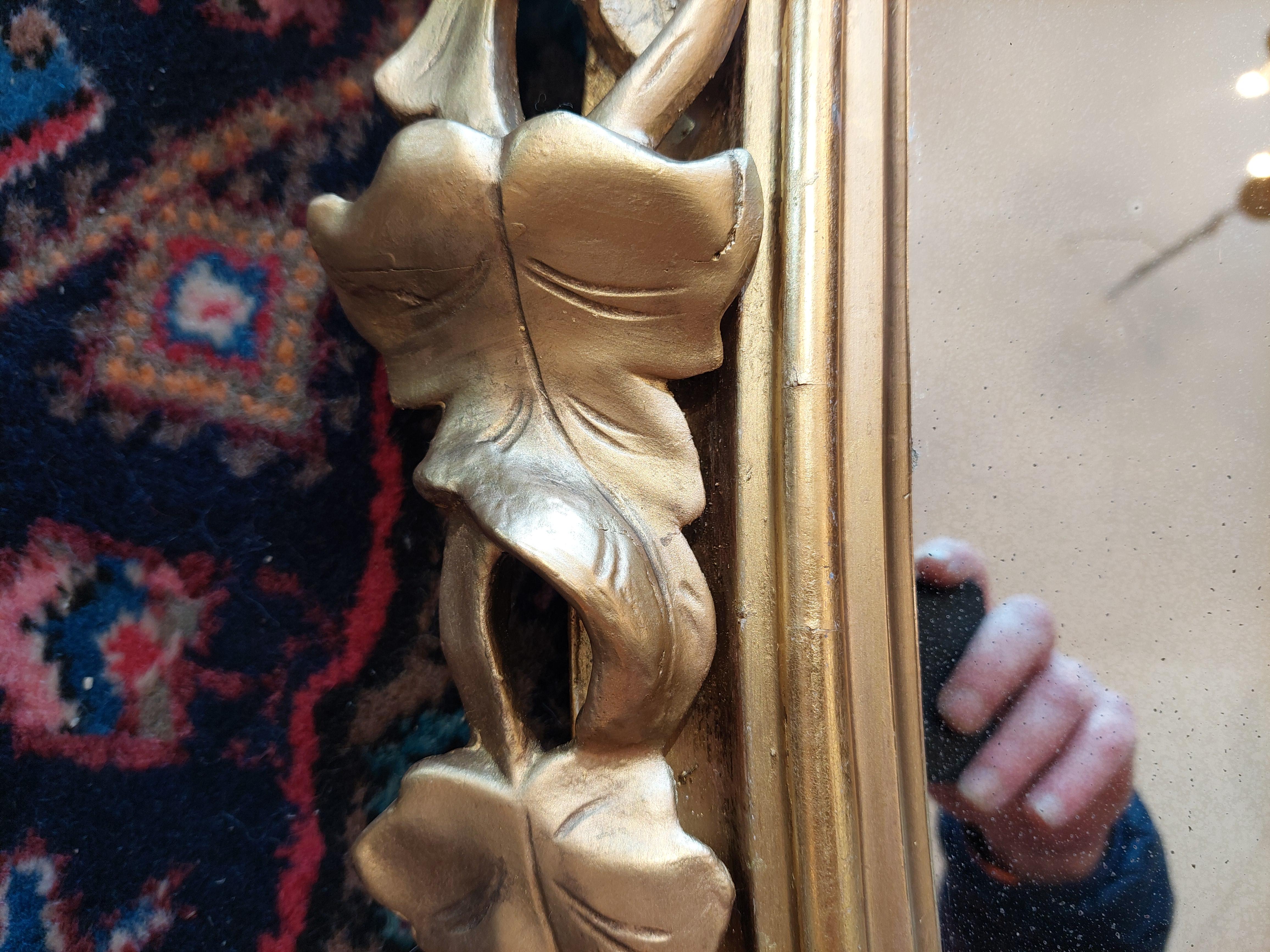 Mid-19th Century 19th Century Carved Giltwood Overmantle Mirror