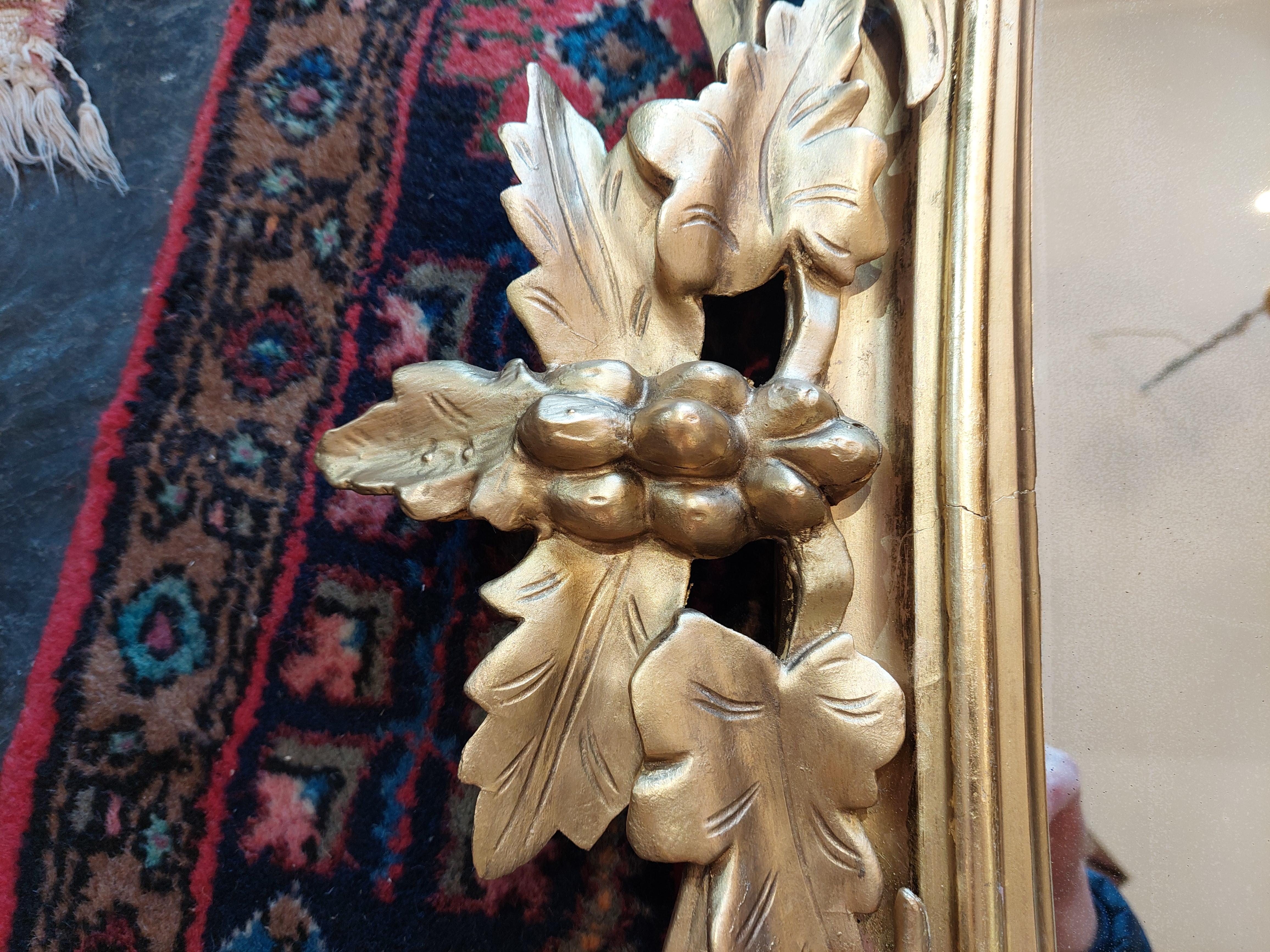 19th Century Carved Giltwood Overmantle Mirror 2