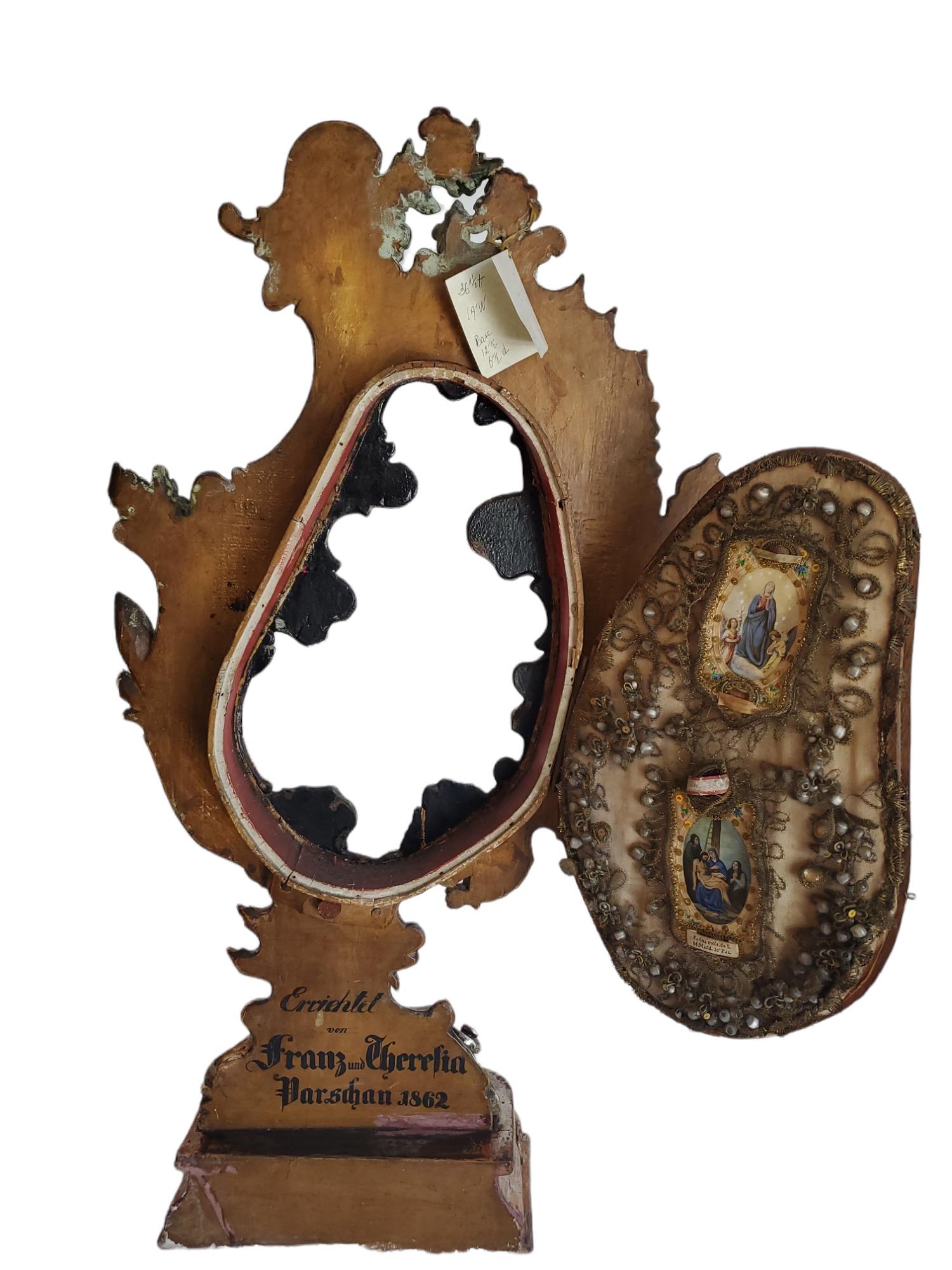 Reliquienschrein aus geschnitztem Giltwood aus dem 19.  im Zustand „Gut“ im Angebot in Los Angeles, CA