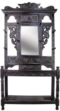 19th Century Carved Hall Tree