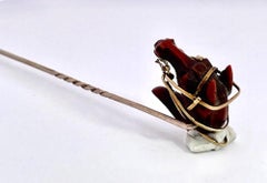 19th Century Carved Horse Head stickpin