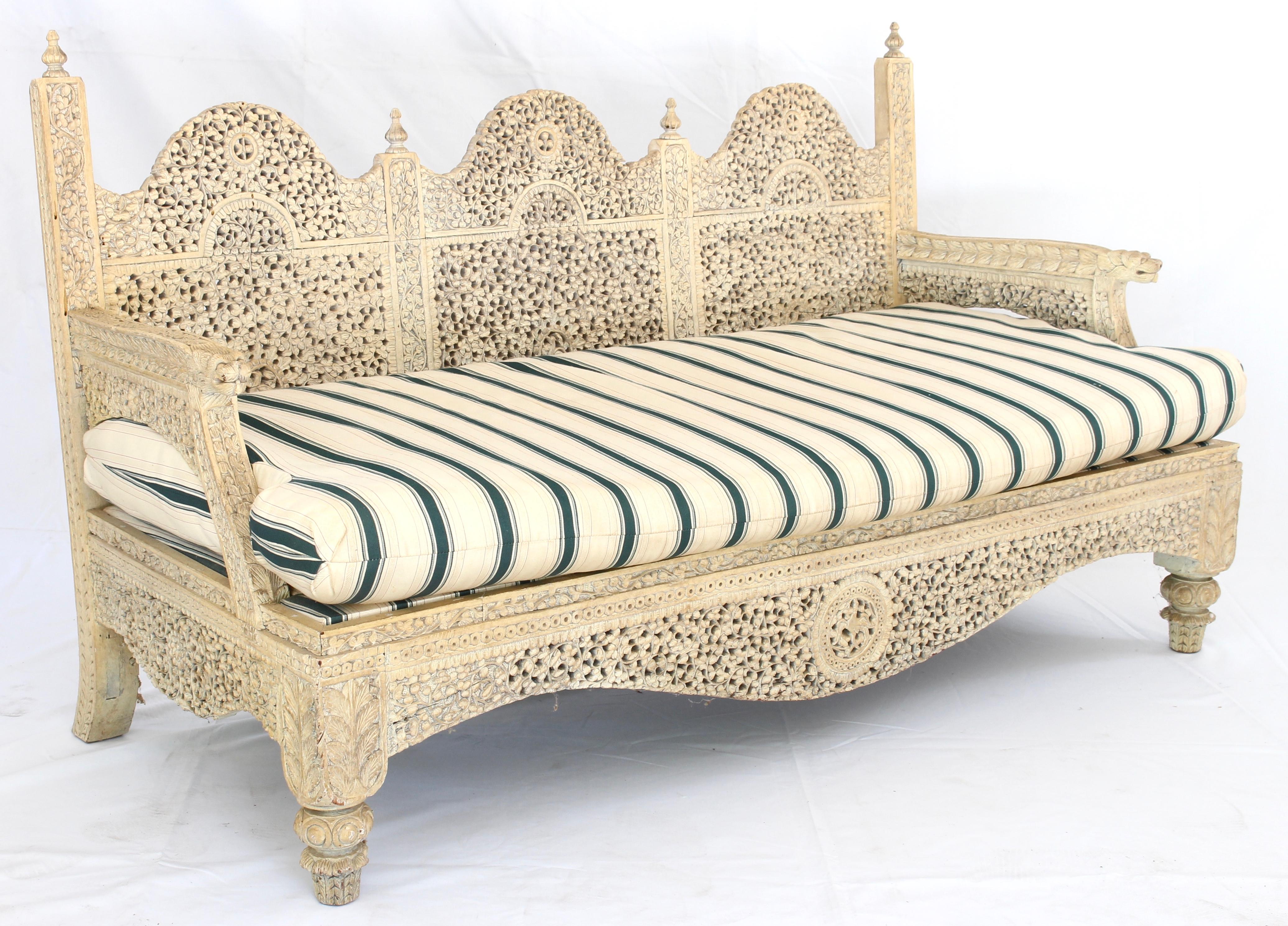 indian carved bench