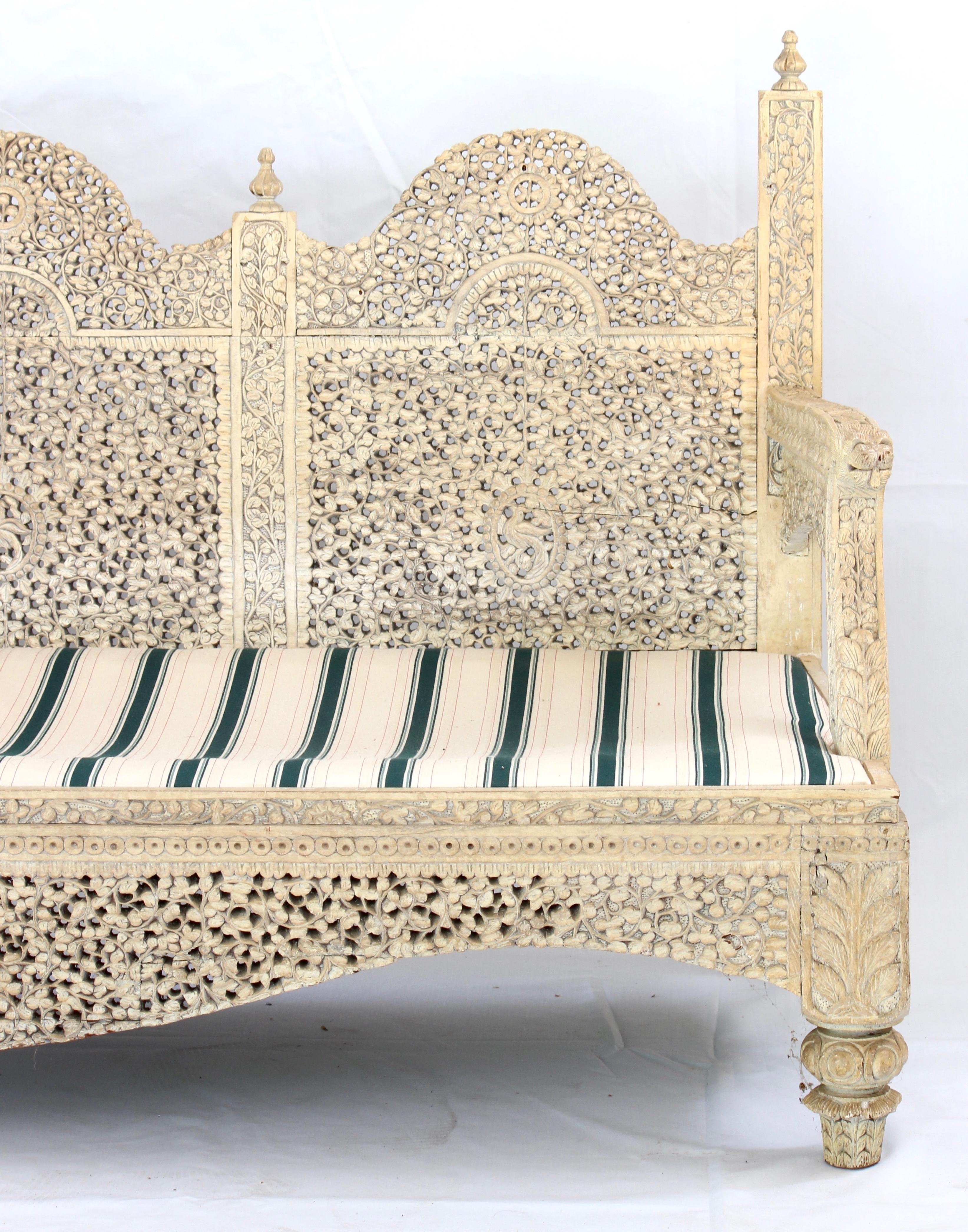 Carved Indian Settee 2
