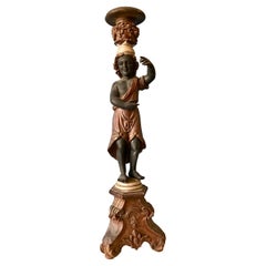 19TH Century Carved Italian Figural Pedestal