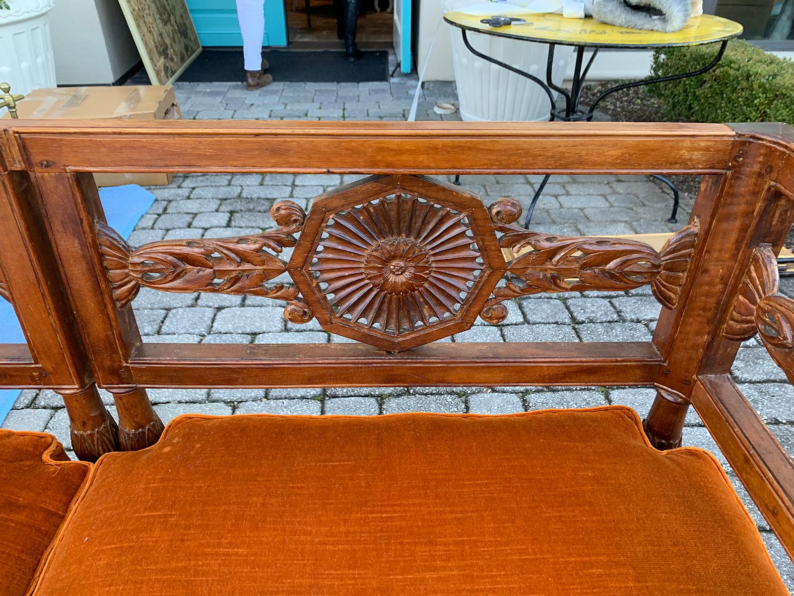 19th Century Carved Italian Neoclassical Settee 8