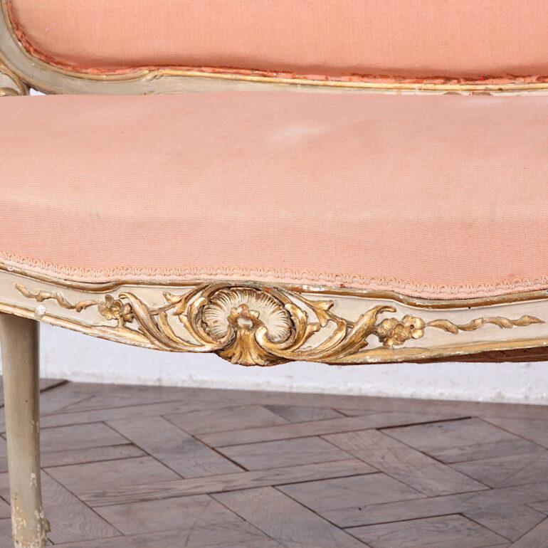 Upholstery 19th Century Carved Italian Rococo Salon Set For Sale