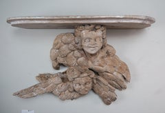 19th Century Carved Italian Winged Cherub Shelf