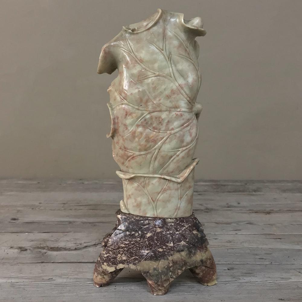 19th Century Carved Jade Stone Vase 3