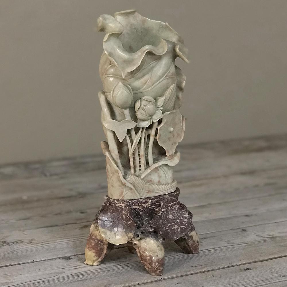 carved stone vase