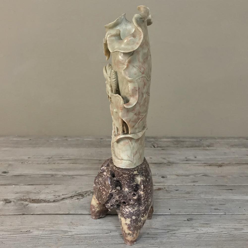 19th Century Carved Jade Stone Vase 1