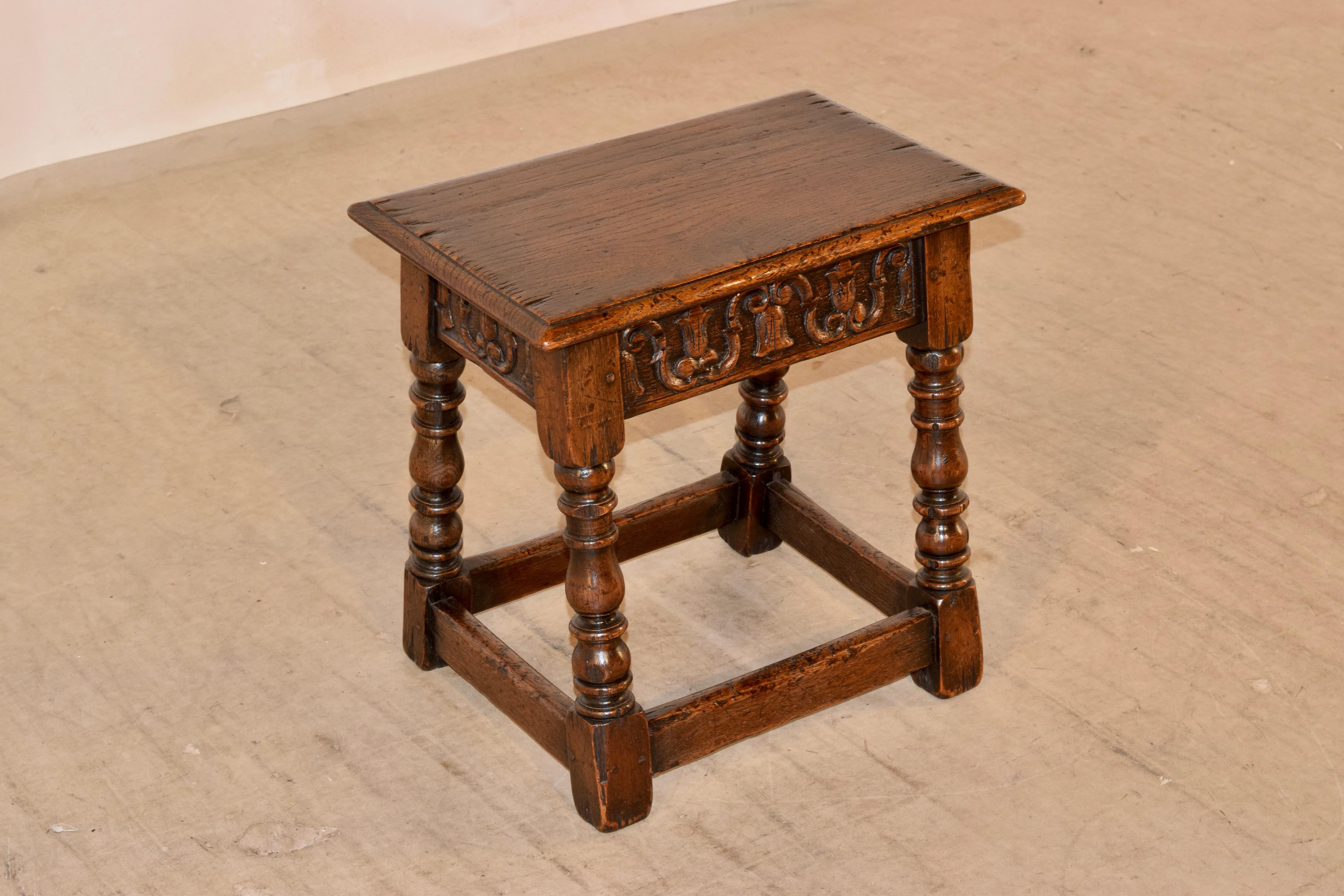 Victorian 19th Century Carved Joint Stool
