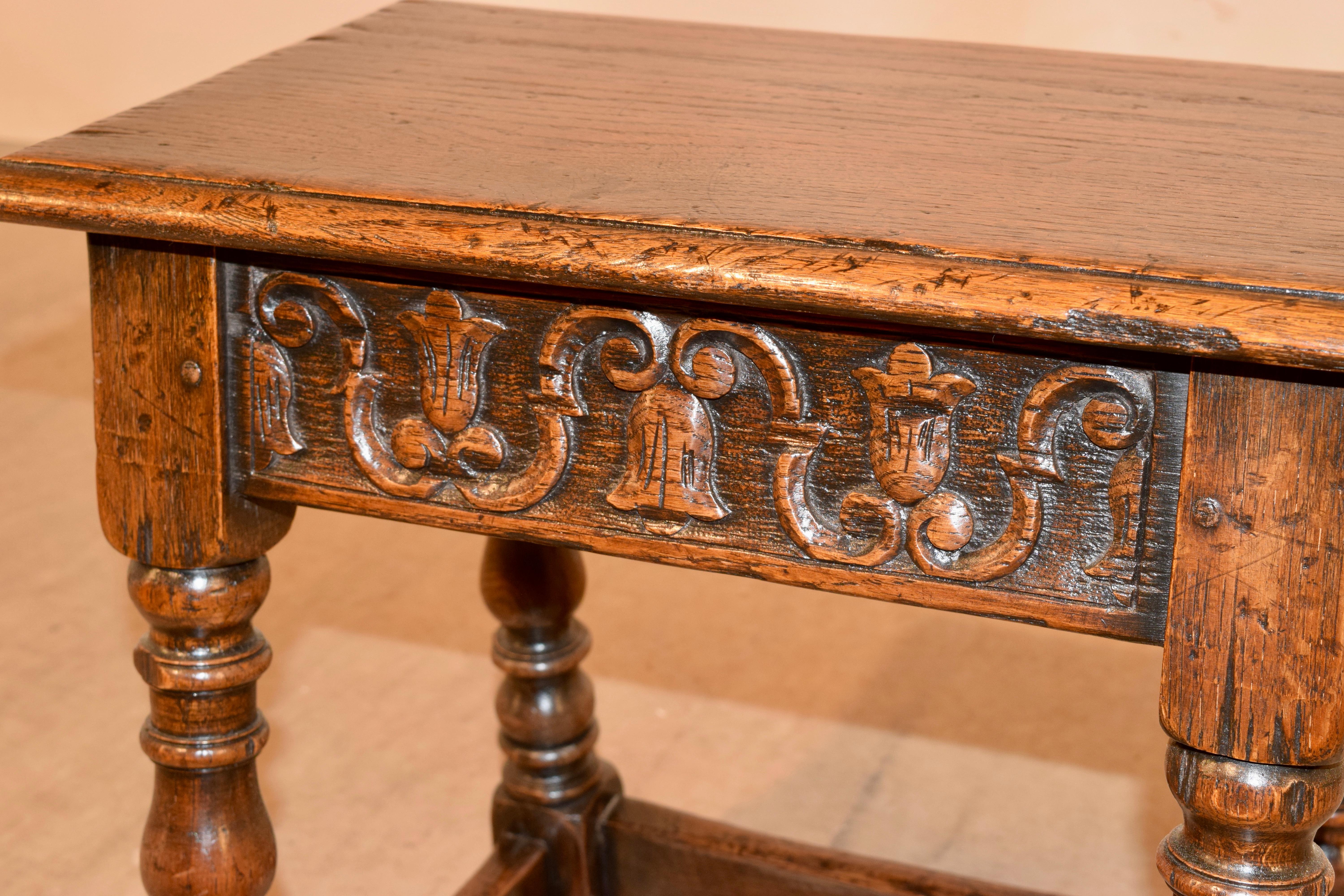19th Century Carved Joint Stool 1