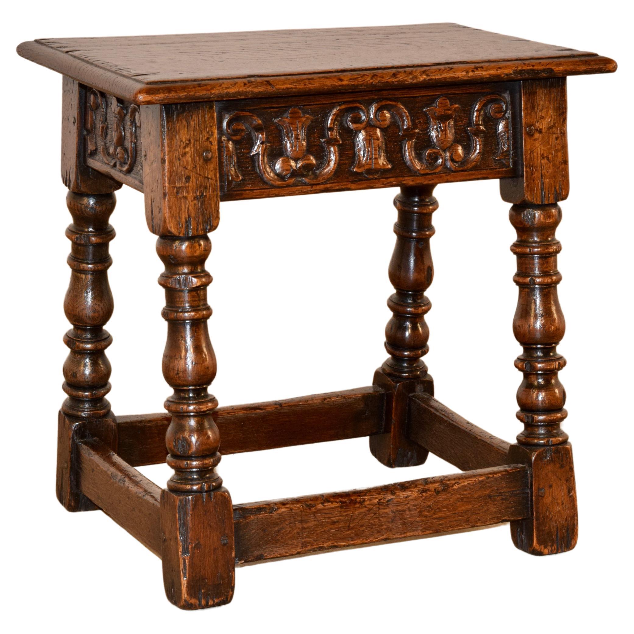 19th Century Carved Joint Stool