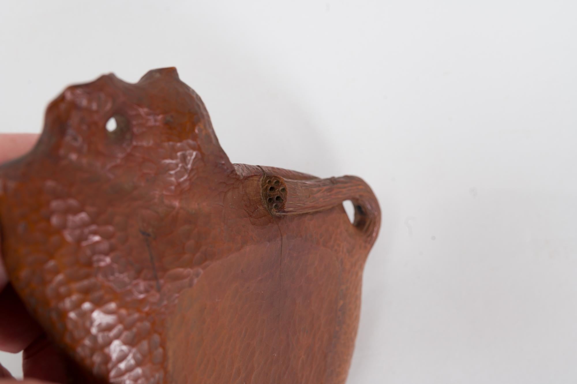 19th Century Carved Lotus Leaf Tray 3