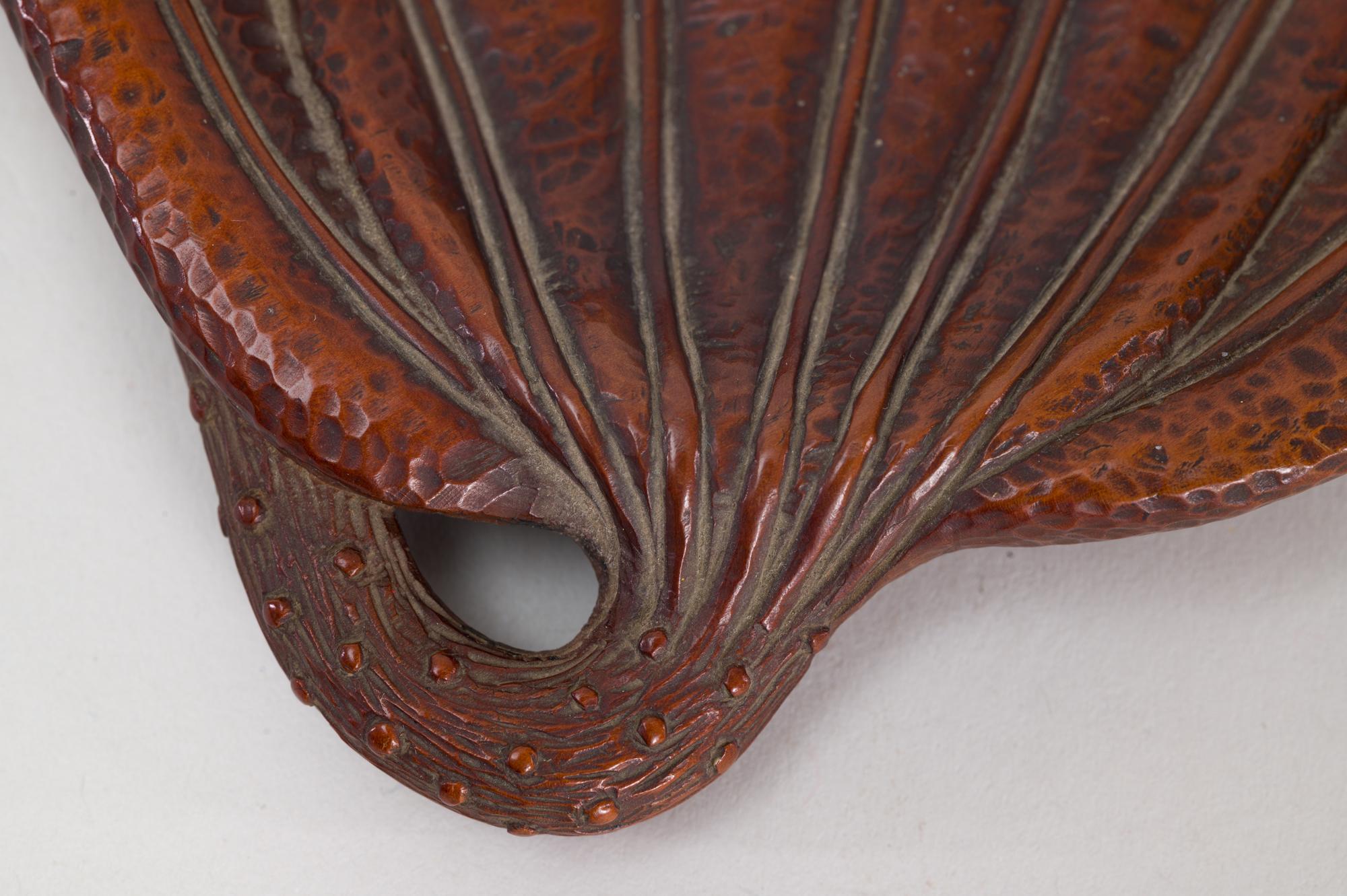 Japanese 19th Century Carved Lotus Leaf Tray