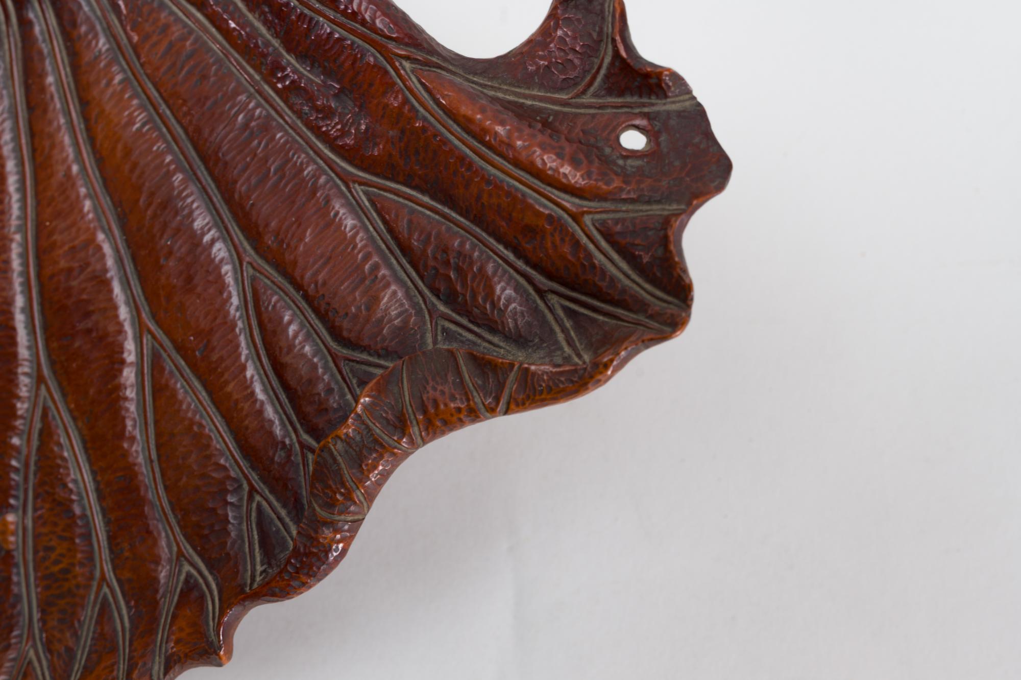 Hand-Carved 19th Century Carved Lotus Leaf Tray