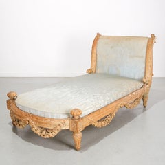 19th Century Carved Louis Philippe Lit de Repos or Daybed