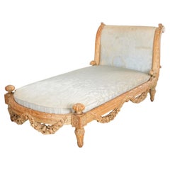 19th Century Carved Louis Philippe Lit de Repos or Daybed