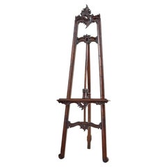 19th Century carved mahogany easel